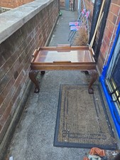 Claw &Ball Chippendale Style Mahogany Coffee Table With Butler's Tray 1930s