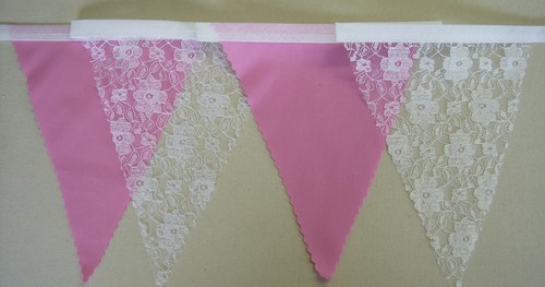 Vintage fabric bunting light - bunting,