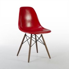 Herman Miller Eames DSW Red Original Fiberglass Dining Side Shell Chair