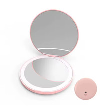 1X/10X Travel Magnifying Mirror with LED Light Portable Compact Makeup Mirror