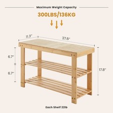 3-Tier Bamboo Shoe Rack Bench