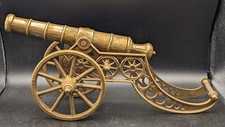 VINTAGE BRASS DECORATIVE CANNON. Tabletop paperweight.