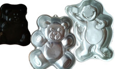 Aluminium Teddy Bear Cake Baking Tray Tin Wilton Barney job lot 3 tins used