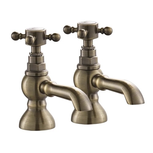 Antique brass bath taps - brass,