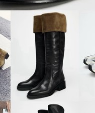 Zara Leather Boots Size EU