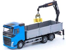 EMEK Volvo FH04 Blue Cab With Tipper Trailer & HIAB Crane EM50354