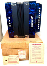 Weltmeister Accordion Button Accordion 10/4 for Children 4 Basses German Democratic Republic 1965 in Original Packaging