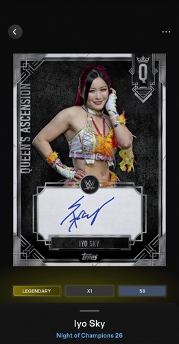 Topps wwe slam digital iyo - wwe,