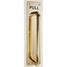 SOLID BRASS ENGRAVED Door Grab Pull Handle On Back Plate PUBS OFFICE BUSINESS