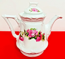 P. K. SILESIA Teapot Lidded Pink Floral Markers Mark 9"H Crafted in Germany Vtg