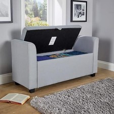 Ottoman Window Seat Linen Grey