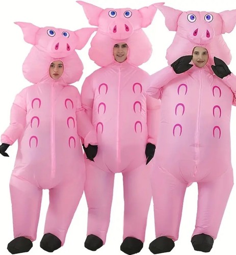 Inflatable pink pig - pink,