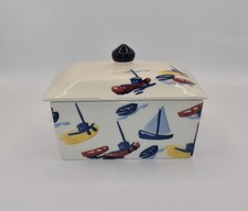 Emma Bridgewater Shoreline Scattered Boats Small Butter Dish. New 1st Quality.