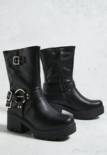 Koi Footwear Oblivion Grunge Boots Black Size UK 6