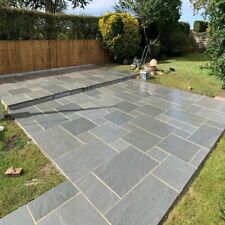 Kandla Grey Indian Sandstone Paving Slab Riven Mixed Patio Kit 22mm 9.5sqm 19sqm