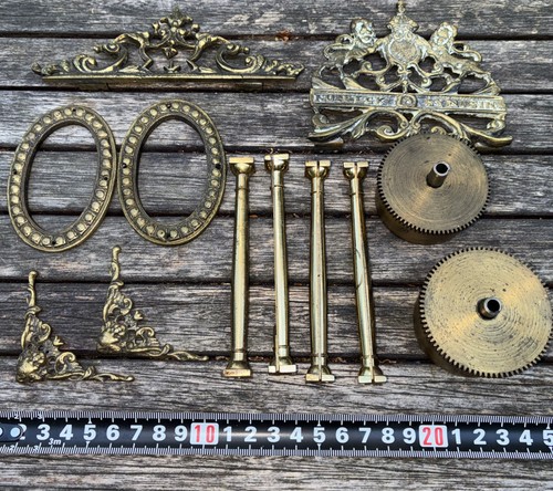 Vintage brass clock parts - clock,