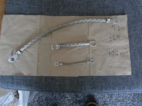 Copper earth straps - set, 3