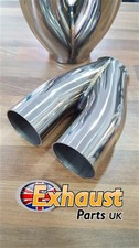Tailpipe Twin Exhaust Y pipe 2 into 1 57mm 2.25" TIG welded 2 1/4" polished 