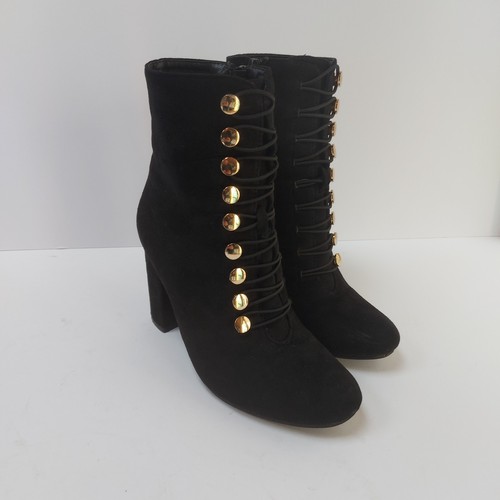 High block heel military gold