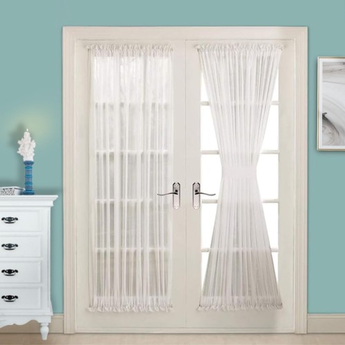 White french door curtains - white,