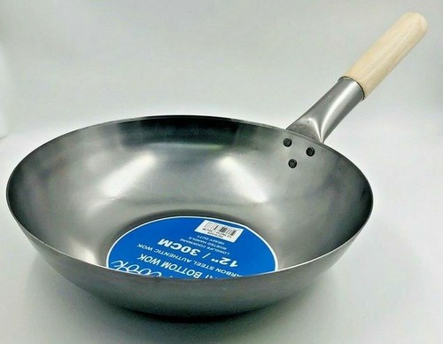 Carbon steel wok deep - carbon,