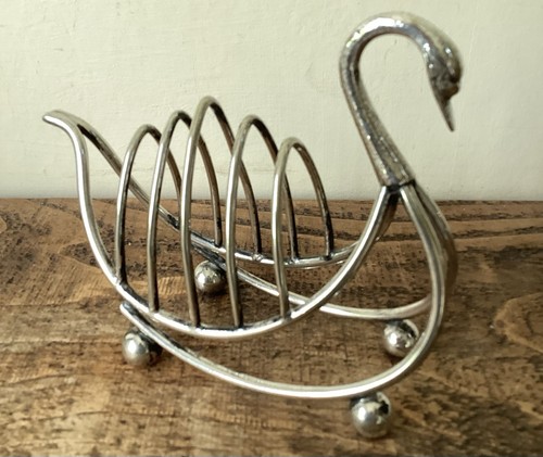 Antique swan toast rack silver - swan,