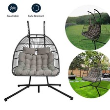 Double Seats Foldable Rattan
