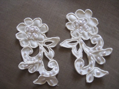Pair ivory bridal beaded - ivory,