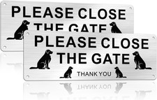 2 Pack Please Close the Gate Sign Dog,Beware of the Dogs Sign Outdoor Aluminium