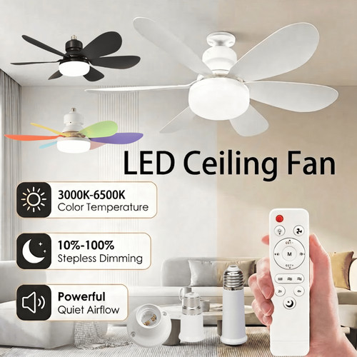 52cm led ceiling fan - 52cm, light