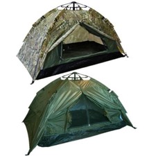 AUTOMATIC 2 PERSON TENT MOSSI NET DOOR BIVI ARMY MTP BTP CAMO CADET CAMPING
