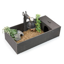 KCT WOODEN TORTOISE TABLE WITH LAMP ARM OPEN TOP HOUSE HIDE HABITAT CAGE RUN