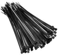 NEW 100 - 1000pcs 4" to 24" USA INDUSTRIAL BLACK WIRE CABLE ZIP  NYLON TIE WRAPS