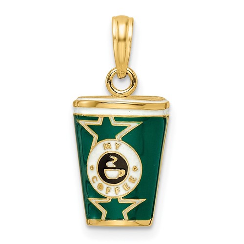 14k enameled coffee cup - enameled,