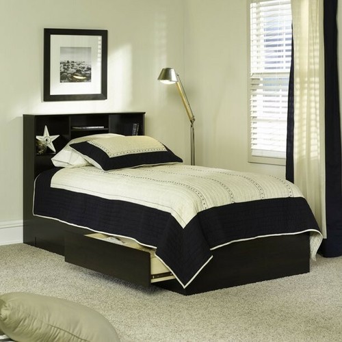 Twin bed with shelves and - with,
