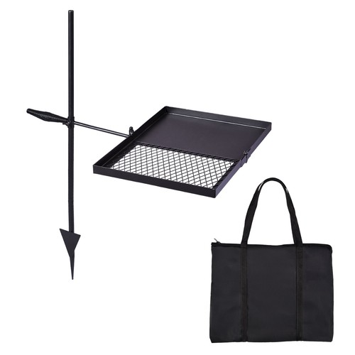 Folding swivel campfire grill - folding,