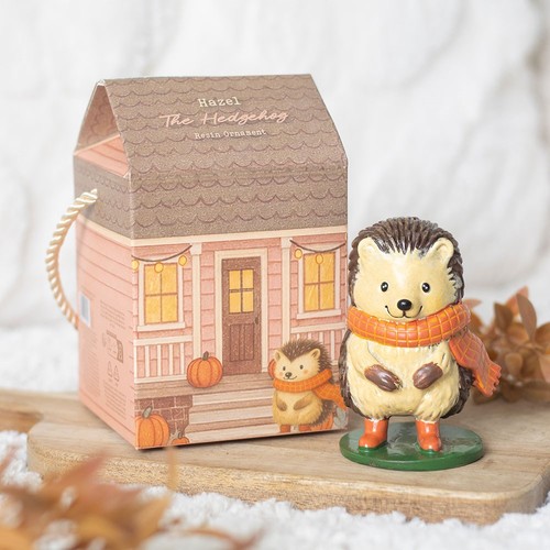 Hazel hedgehog ornament resin - hazel,