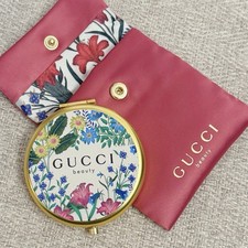 Floral Pattern Compact Mirror Beauty Promo Gift with Pouch