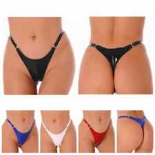 Womens PVC Latex Leather Thong