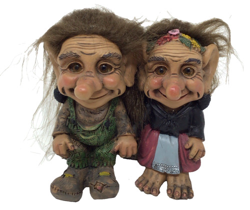 Norwegian troll seated - troll, couple