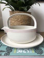 Midwinter Stylecraft ‘Coral Mist’ Gravy Boat Jug With Under plate Vintage 1980s