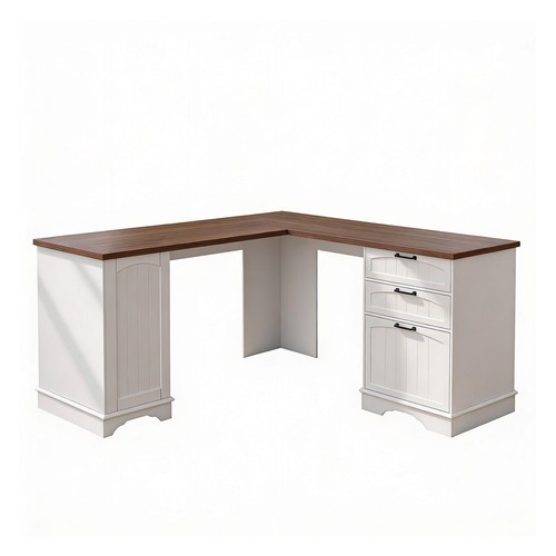 Shaped office desk with usb - l,