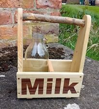 Wooden Milk Bottle Carrier
