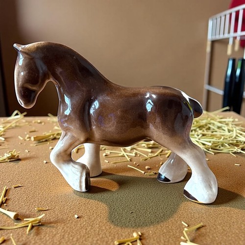 Ceramic clydesdale horse - ceramic,