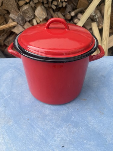Vintage french red enamel - french,