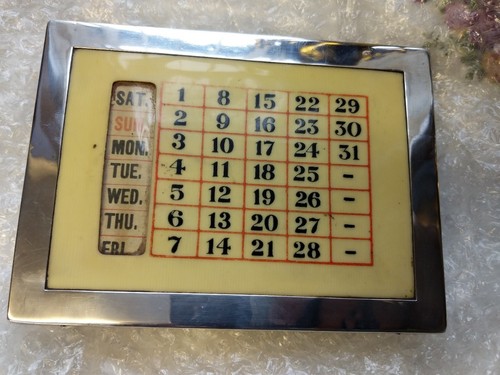 Antique silver desk calendar - desk,