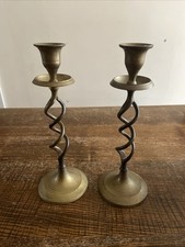 PAIR VINTAGE OPEN BARLEY TWIST