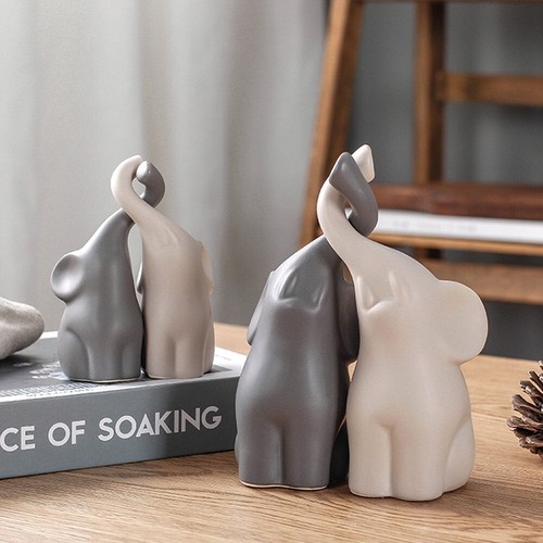 Ceramic elephant figurines - elephant,