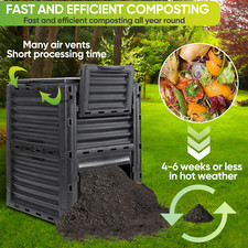 Garden Haven 300Litre/80Gal Garden Compost Bin Large Composter ECO Recycling Sto