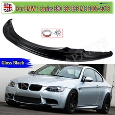 Front Bumper Splitter Gloss Black For BMW M3 E92 E93 E90 Spoiler Lip 07-13 Only